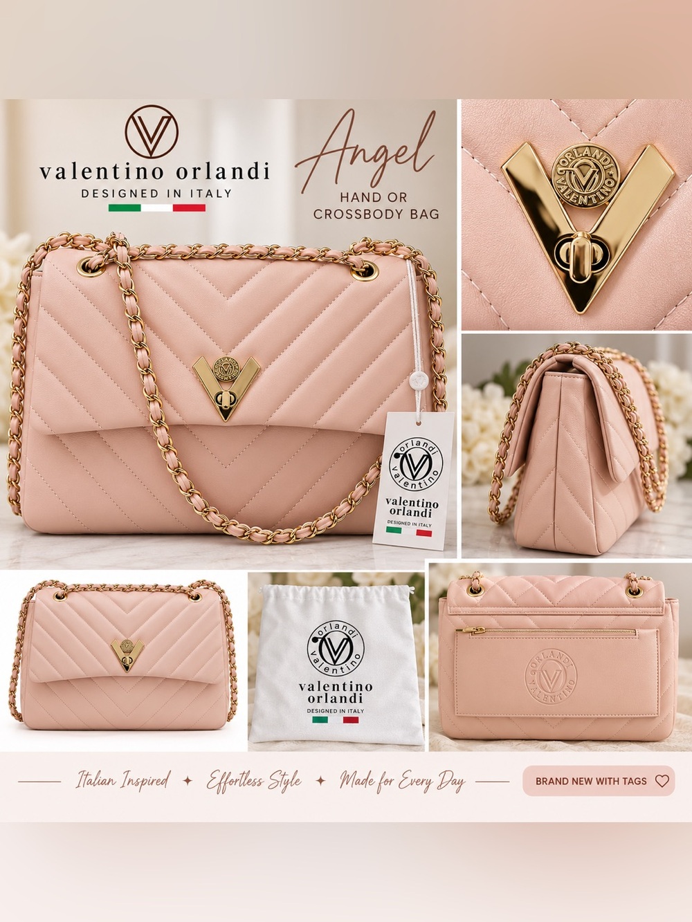 Valentino Orlandi Angel Handbag in Baby Pink